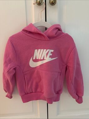 Nike Kids Hot Pink Hoodie with White Logo